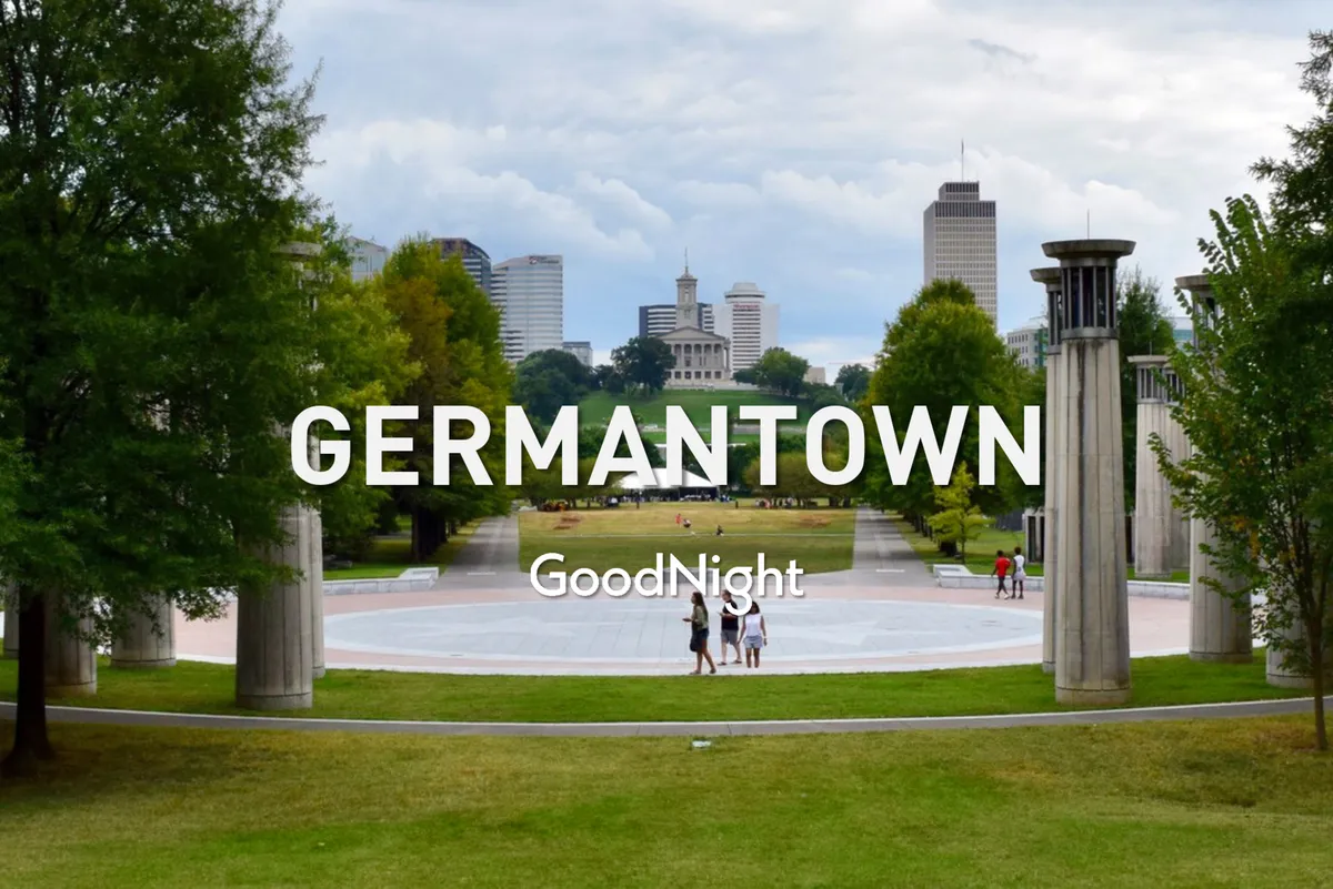 A tranquil, expansive green lawn with the city skyline in the background, framed by trees. The scene invites relaxation and outdoor activity, illustrating a seamless blend between urban convenience and serene nature.